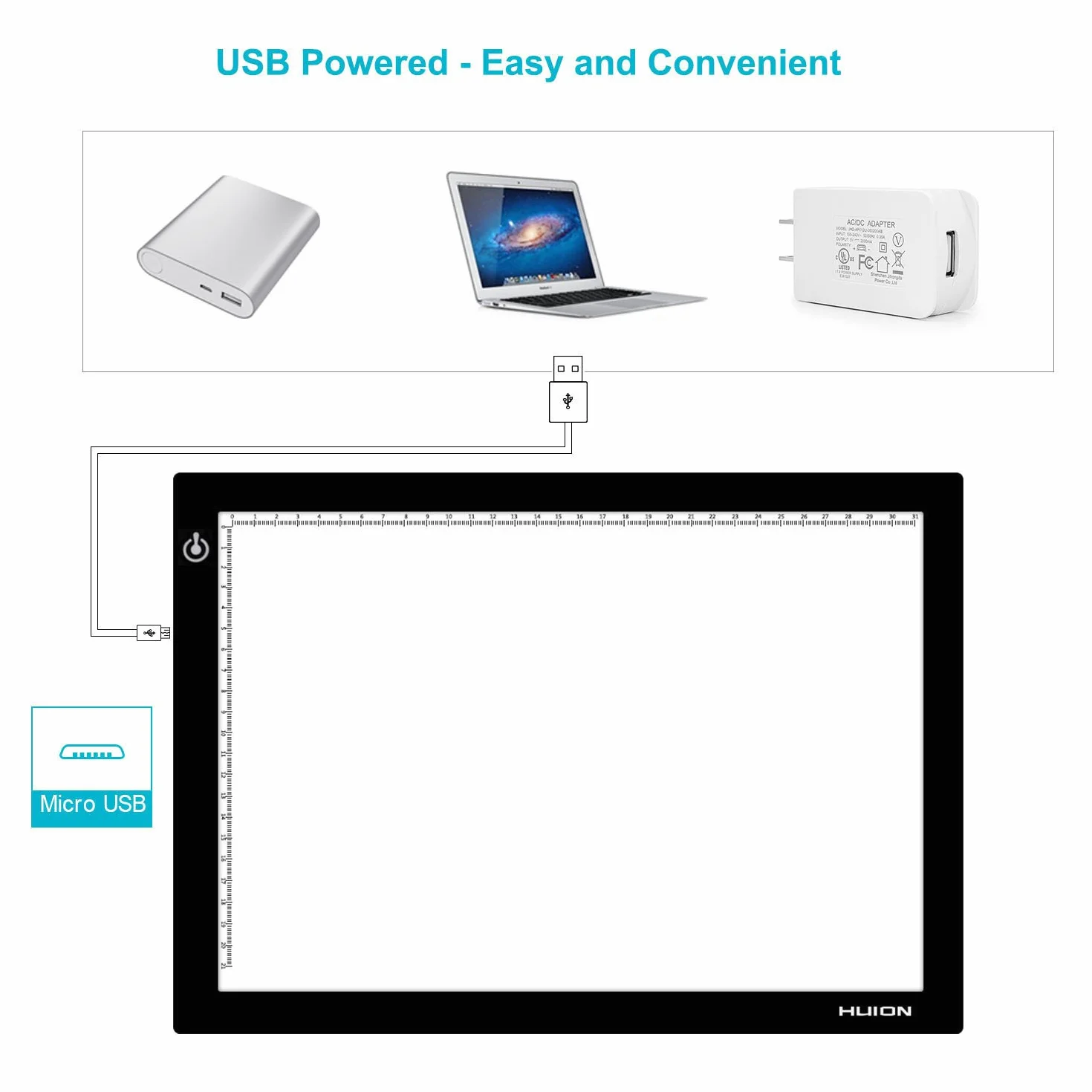 HUION® L4S USB 36x27cm Tavola Luminosa Led Tavoletta Luminosità Portatile Light Board Luminosità Regolabile Tracing Light Pad per Disegnare Schizzi, Gli Artisti, Disegnare, Animazion