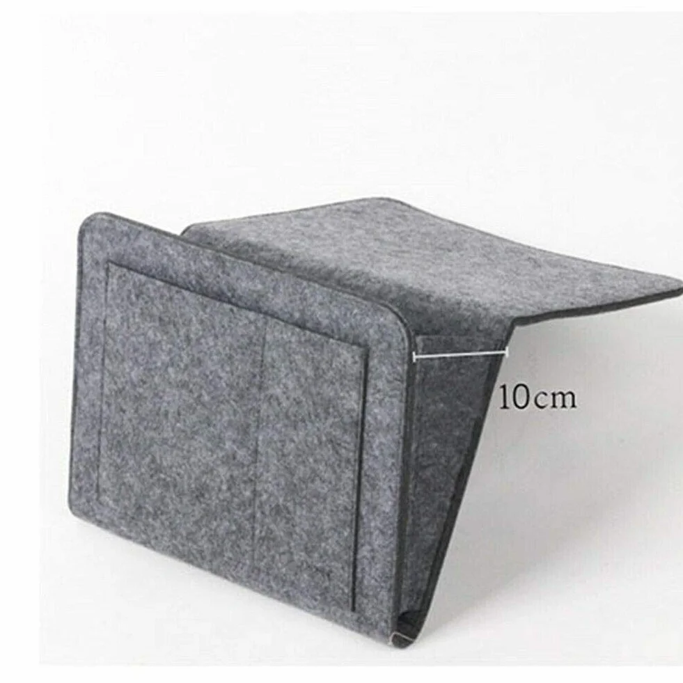 Comodino Feltro Storage Bag con Tasche Letto Divano Scrivania Appeso Organizzatore per Telefono Riviste Tablet Telecomandi