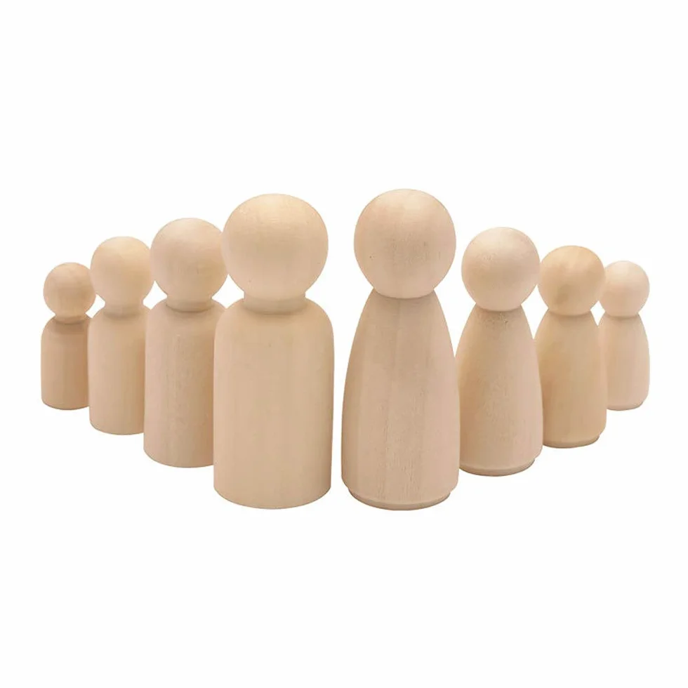 50 figure in legno Bambola di Legno Ragazze Decor Fai da Te Decorazione Bambola Artigianato Bambole di Legno Pittura Bambole di Legno (50 Pezzi)