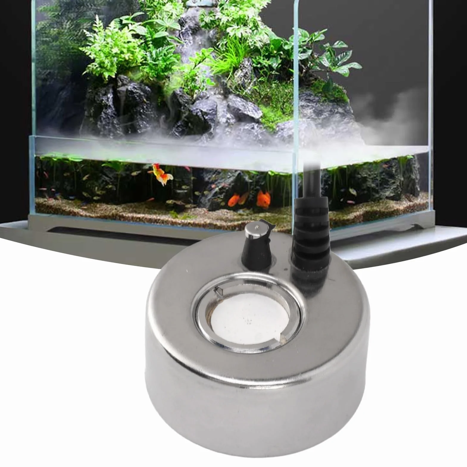 Nebulizzatore ad ultrasuoni in Alluminio DC 12V per Terrario Fontana Umidificatore