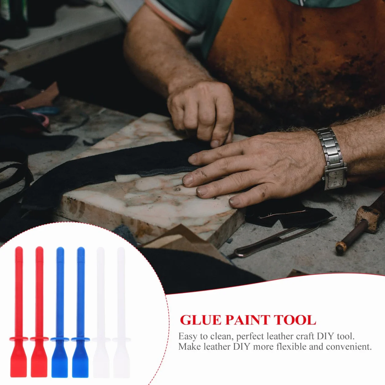 OSALADI Spatola per colla 6 pezzi con colla rivestita foglio spachella silicone plastica raschietto vernice colla pelle striscio colla spatola spatola spatola distributore di colla strumento