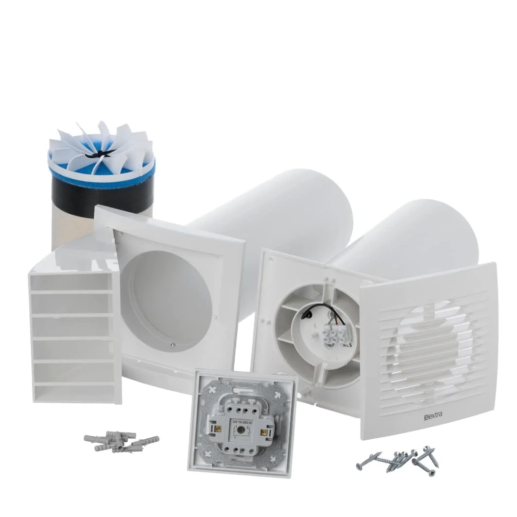 EUROPLAST Ø 150mm Ventilazione Monostanza con Recupero di Calore - Unità di VMC Decentralizzata a Flusso Alternato - Ventilazione Meccanica Controllata