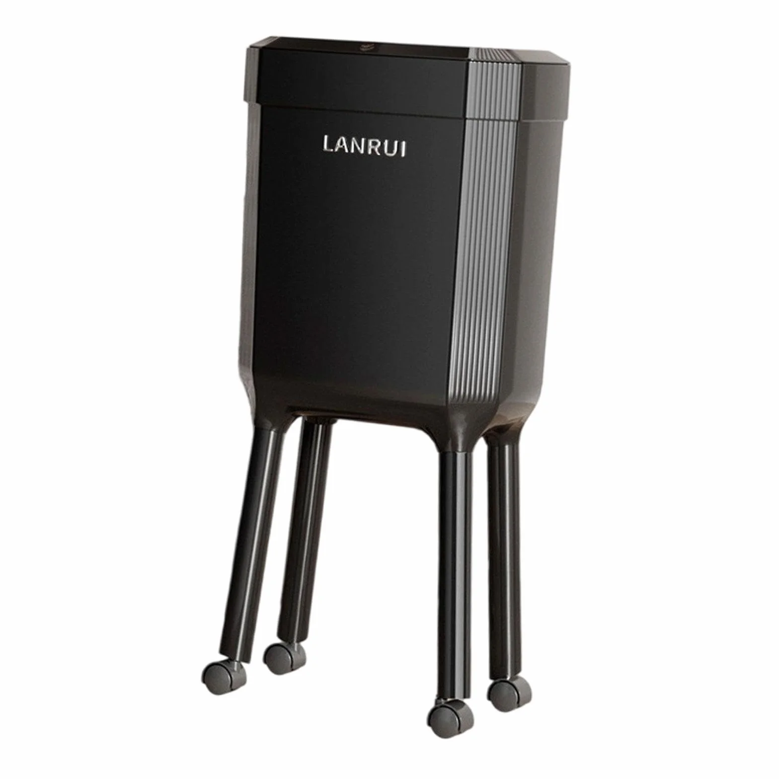 Pattumiera a Pressione con Ruote, Secchio per Carta straccia, pattumiera Versatile, Cestino Minimalista per Bagno e Camera da Letto, Nero