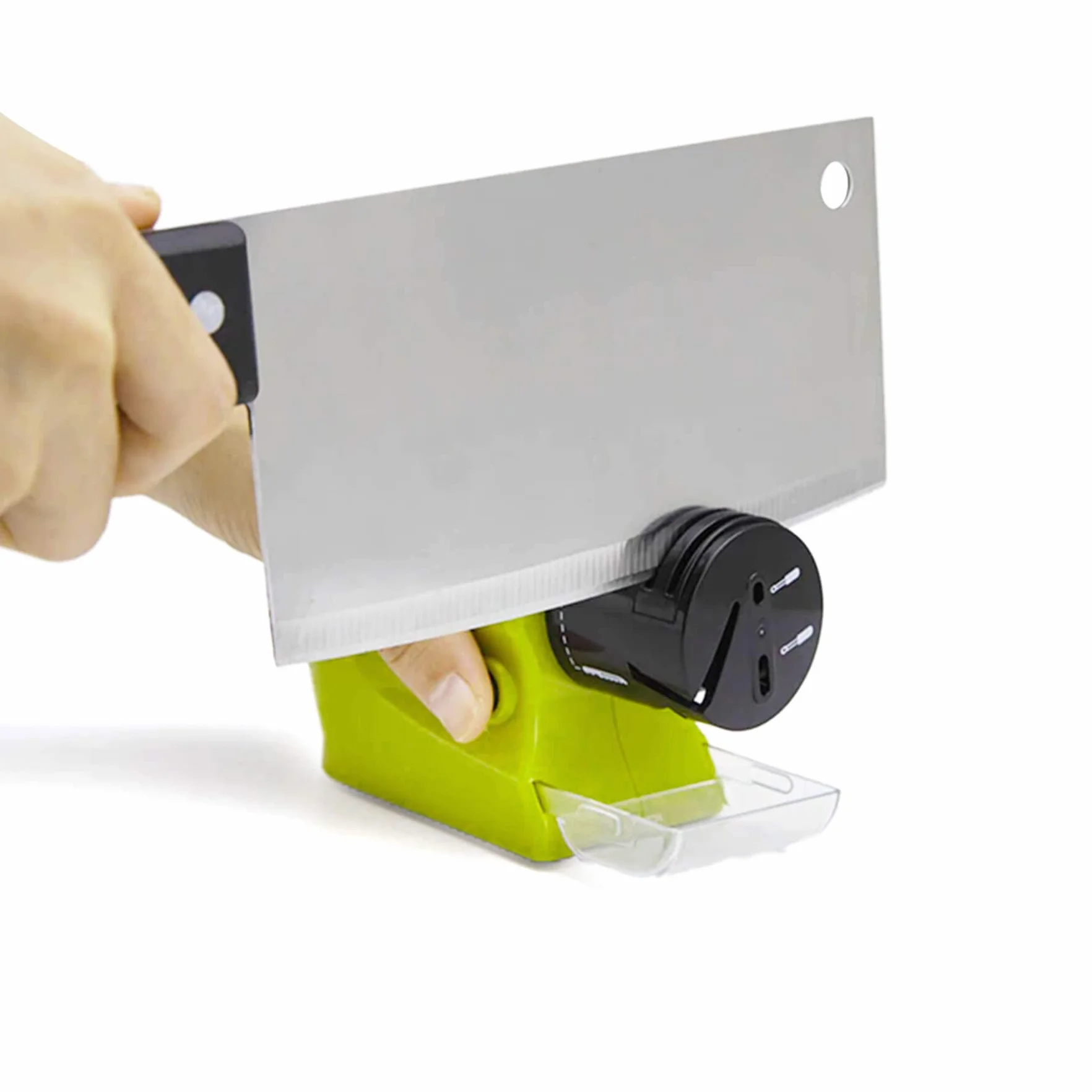 Retoo Affilacoltelli Elettrico per Coltelli e Forbici, Affilatura Grossa, Compatto, 4 Batterie AA