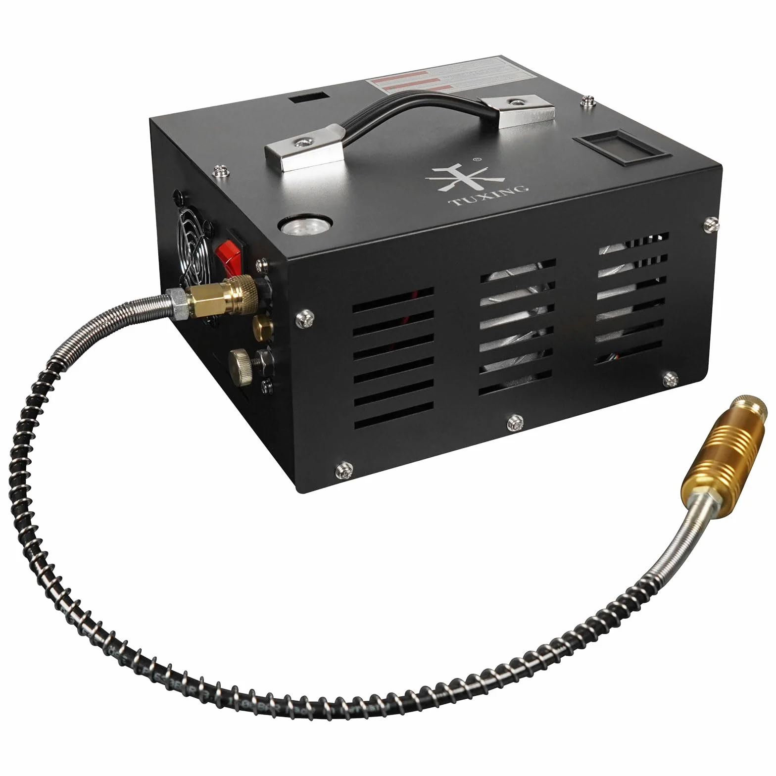 TUXING PCP Compressore d'aria 4500 Psi, compressore d'aria regolabile ad alta pressione alimentato da auto 12V DC o casa 220V AC con adattatore (incluso), pompa per Paintball/serbatoio subacqueo