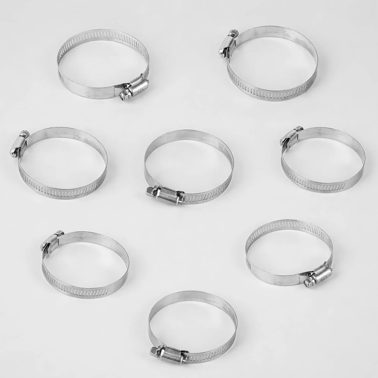 8 Pezzi Fascette Stringitubo Set, Fascetta Stringitubo Regolabile 40-63mm, Fascette Metalliche, Fascette a Vite in Acciaio Inox, per Lavatrice, Tubi Piscina, Giardino, Tubi Gas, Acqua, Auto