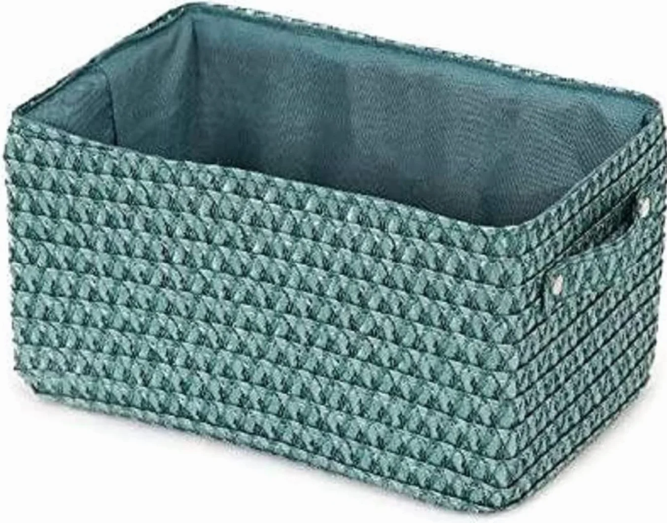 Lilou Cestino Portaoggetti Con Manici Tessuto Polipropilene Cartone 23x15x12 cm Verde