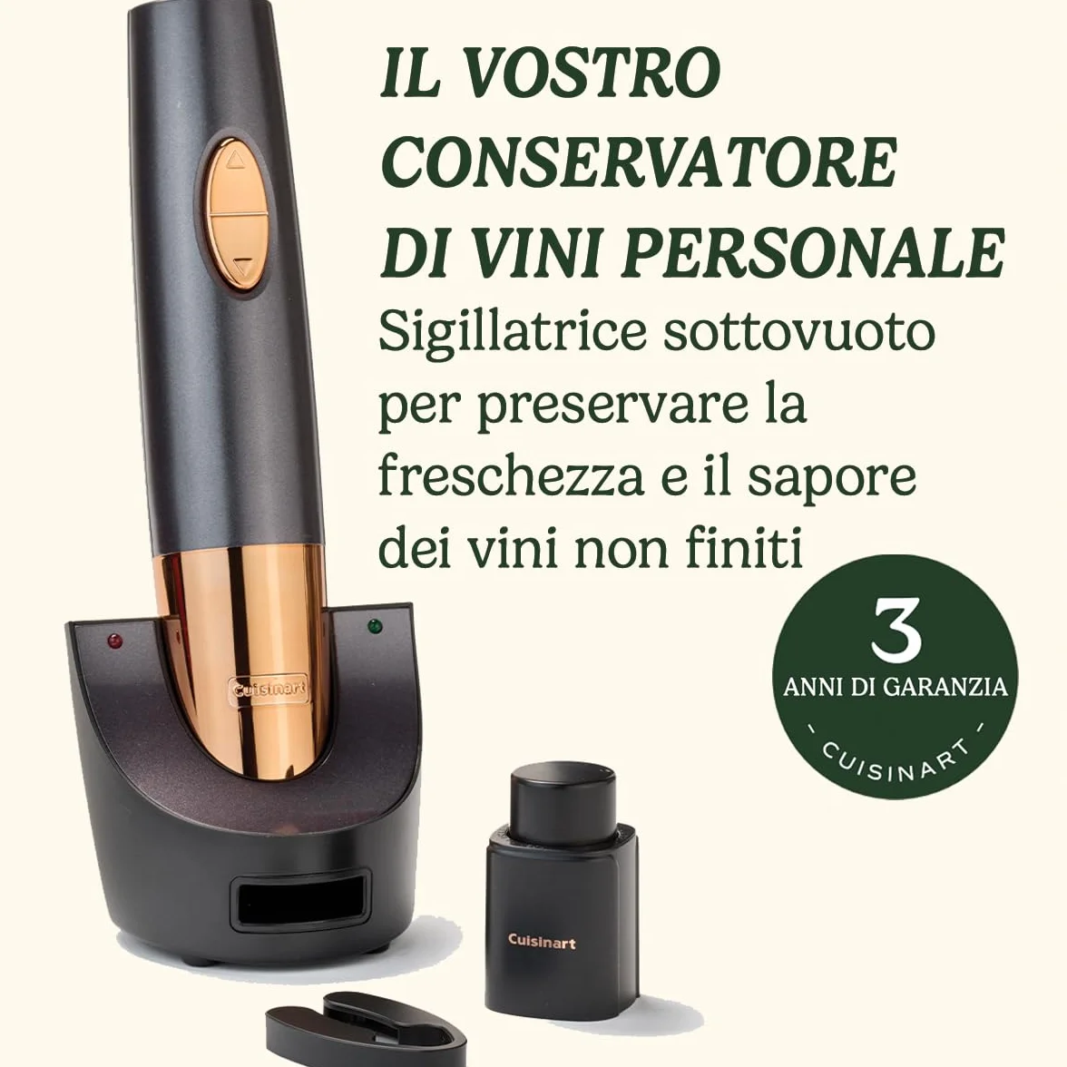 CUISINART CWO50E Apri Vino Automatico Cordless, Plastica