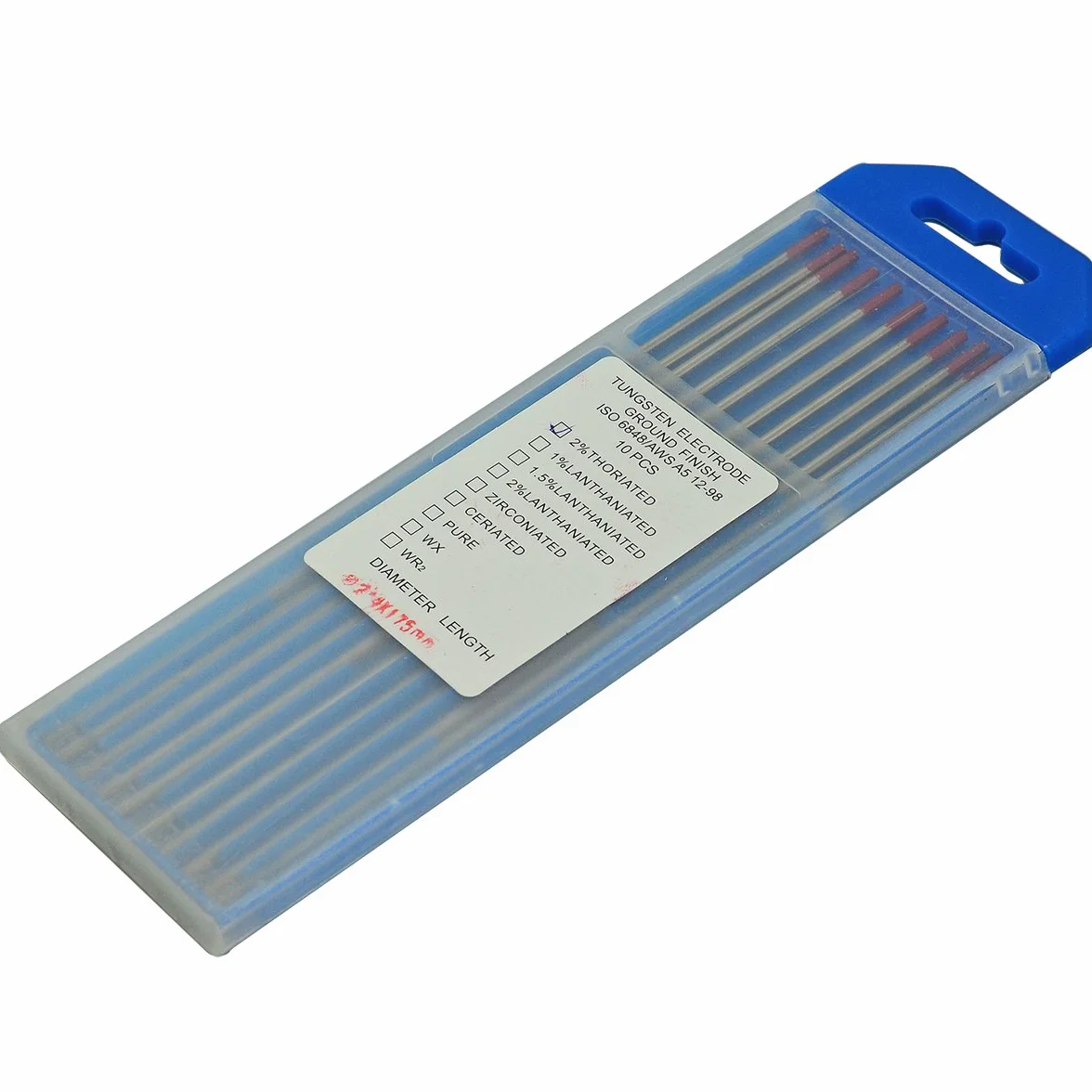 RIVERWELD 2% thoriated WT20 rosso saldatura TIG elettrodi tungsteno 2,4mm x 175mm 10pk