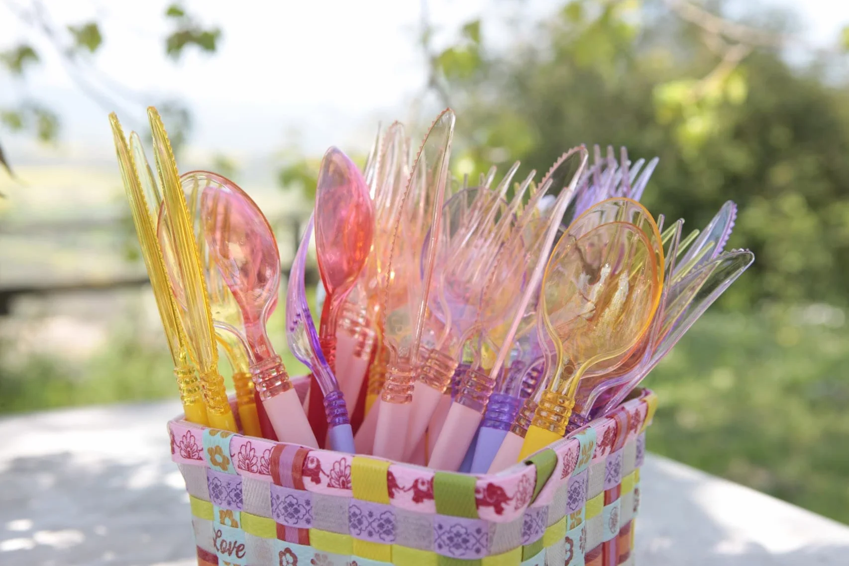 Coltelli di Plastica Clear Head Rosa 10 Pezzi
