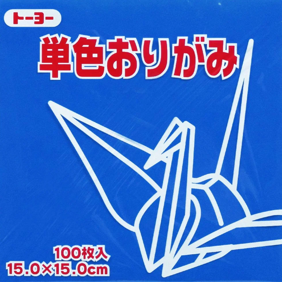 Toyo Origami Paper Singolo Colore - Blu - 15 cm, 100 fogli