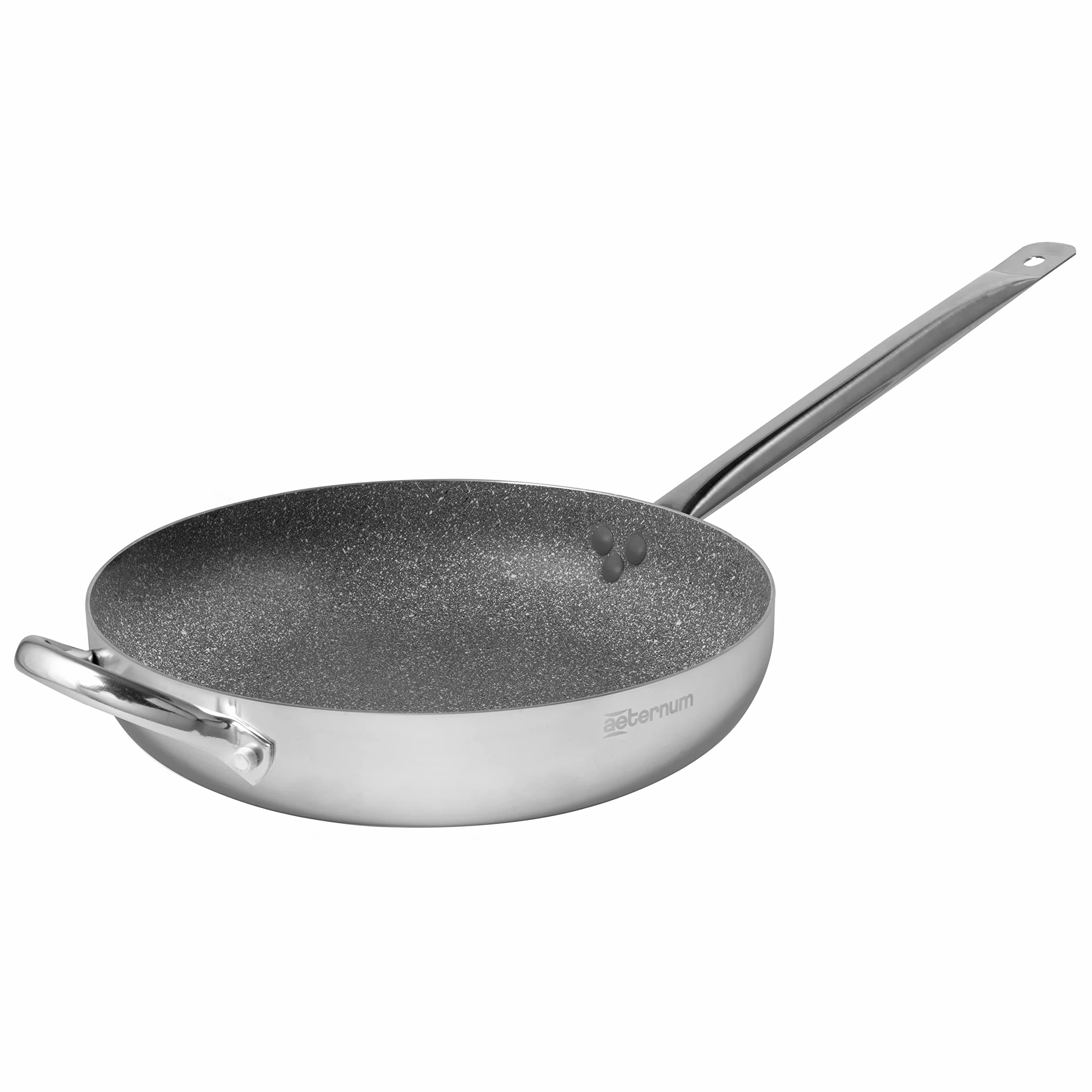 Aeternum, Grande Famiglia, Grandi Dimensioni, Padella Antiaderente, Adatto all'Induzione, Diametro 40 cm, Alluminio, Argento
