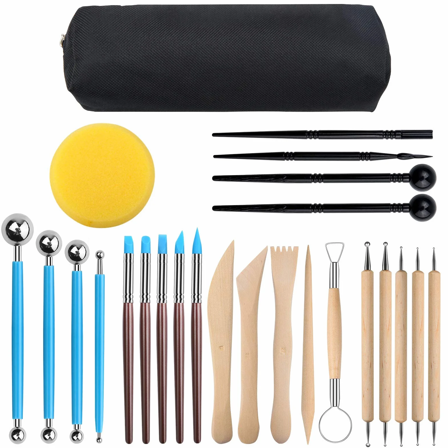 Attrezzi Ceramica, 25 Pezzi Strumenti Di Ceramica, Attrezzi Scultura Attrezzi Scultura Argilla Strumenti Di Argilla Polimerica Polymer Clay Tools Ceramiche Di Attrezzi Sculpting Tool Con Borsa.