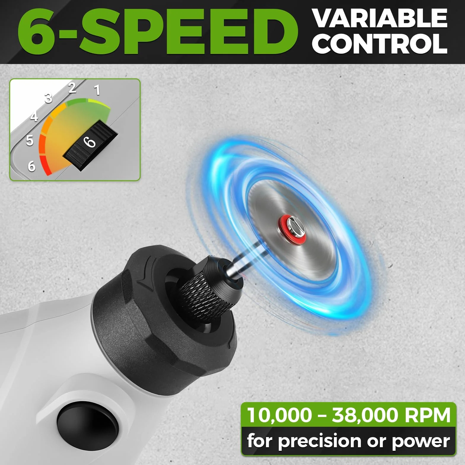 DESOON Utensile Multifunzione 170W, 145 Accessori, 6 Velocità 10000-38000 RPM, Mini Trapano Elettrico Rotante, Mandrino 3.2mm