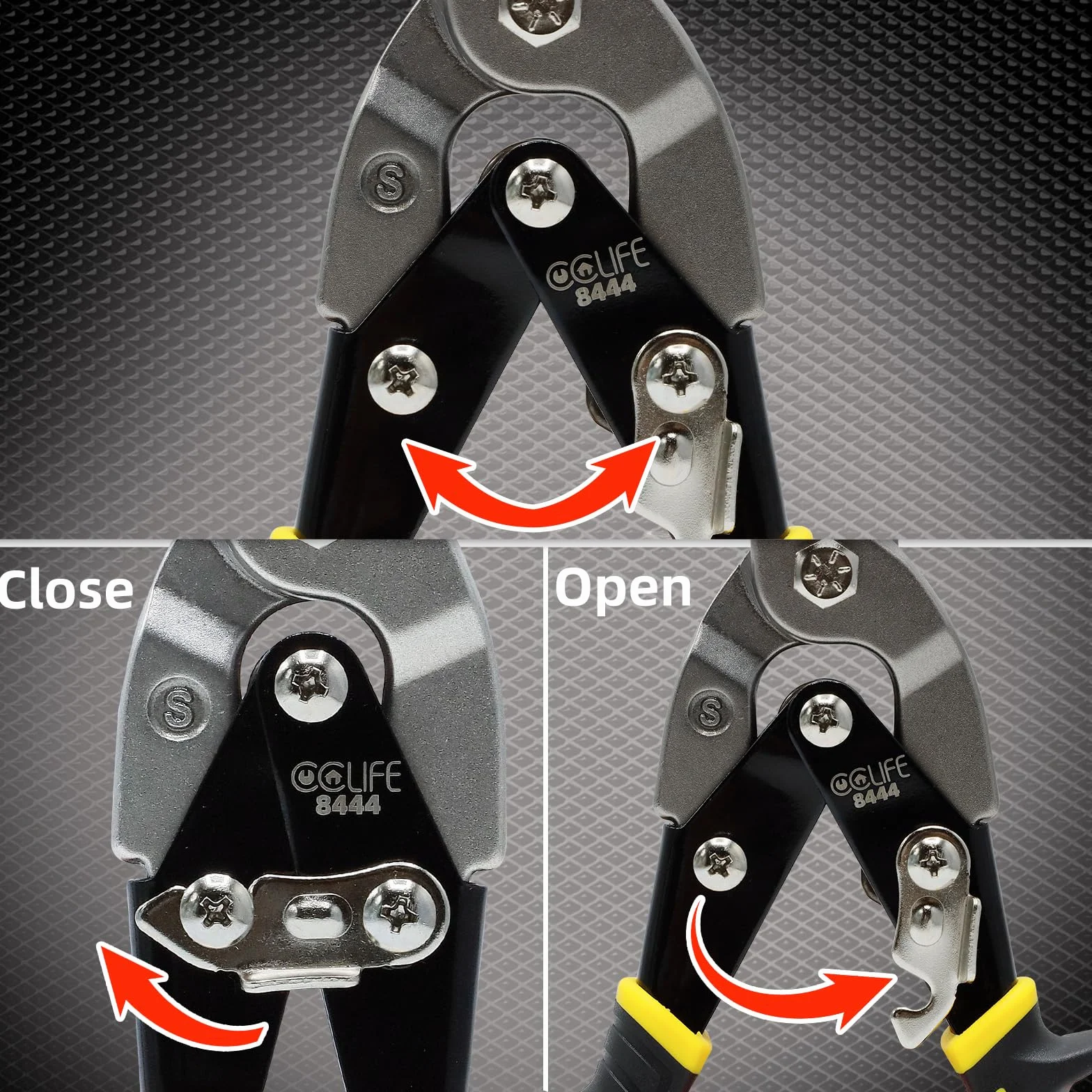 CCLIFE Cesoia per Lamiera CR-MO Aviation Snips Doppia Leva dal Taglio Dritto Sinistro e Destro e dritto 45mm