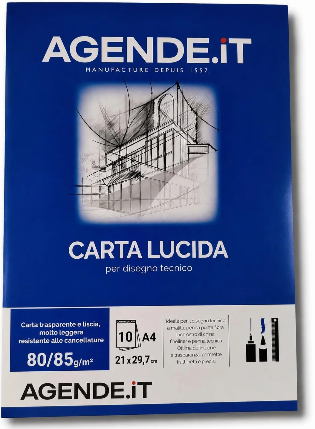 Agendepoint.it - Album Carta Lucida A4 21x30 cm - Blocco 10 Fogli 72 gr