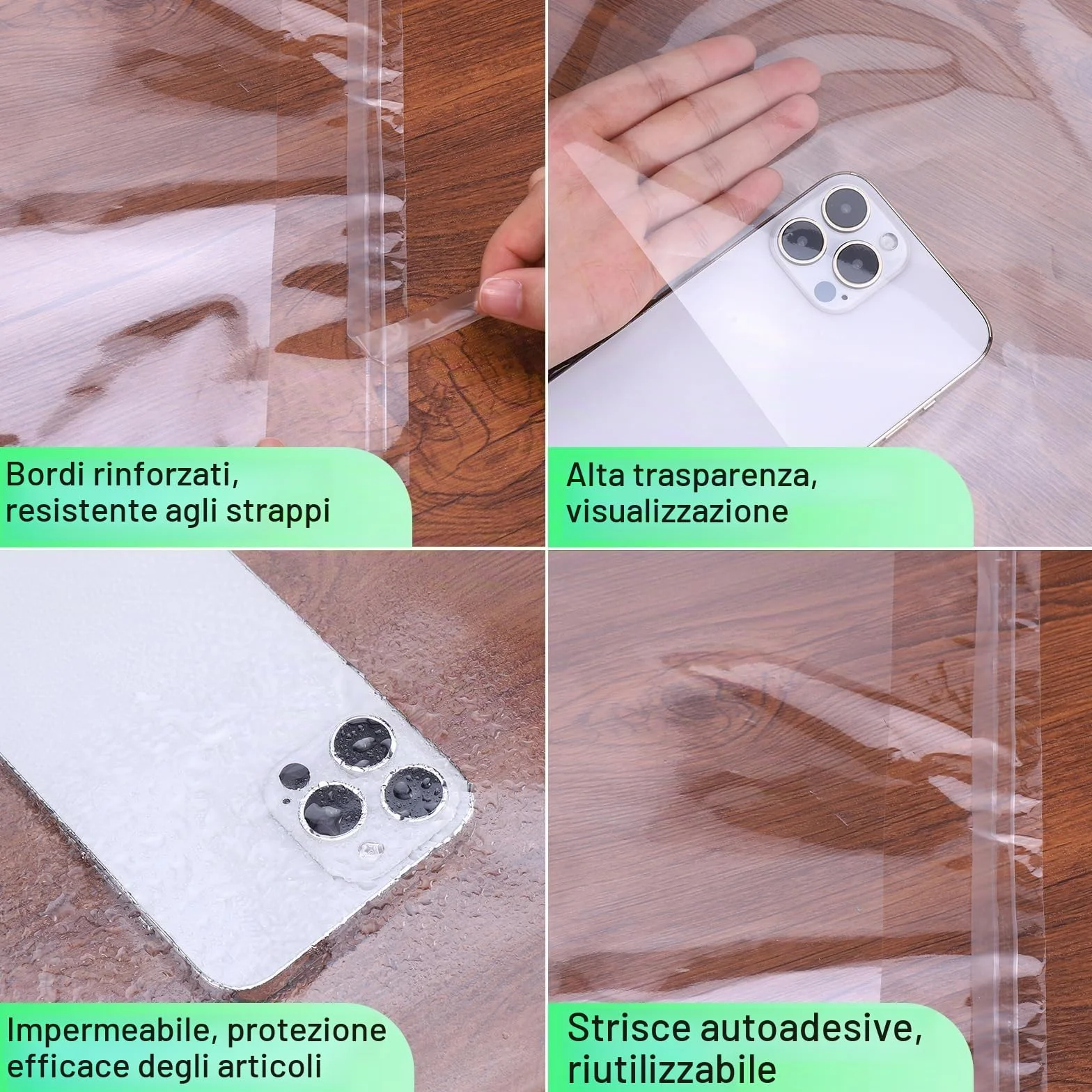 JIANTA 100 Pezzi A3 Cellophane Bags, Autosigillanti Trasparente Cellophane Sacchetti per Opere d'Arte/Foto/Cartoline/Stampe, Sacchetti per Imballaggio, Borse da Esposizione, 31cm x 46cm