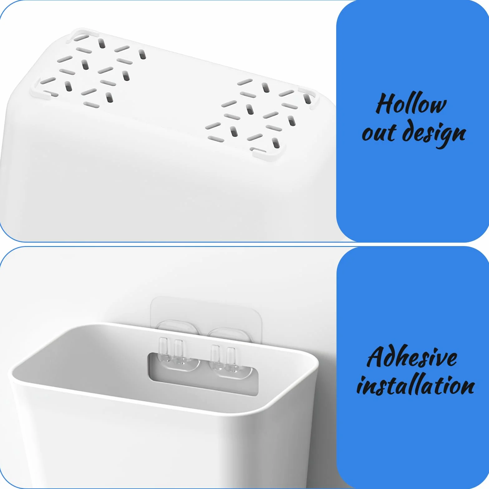 Collazoey 4 Pezzi Scatole Portaoggetti Autoadesive Montate a Parete per Armadio da Cucina