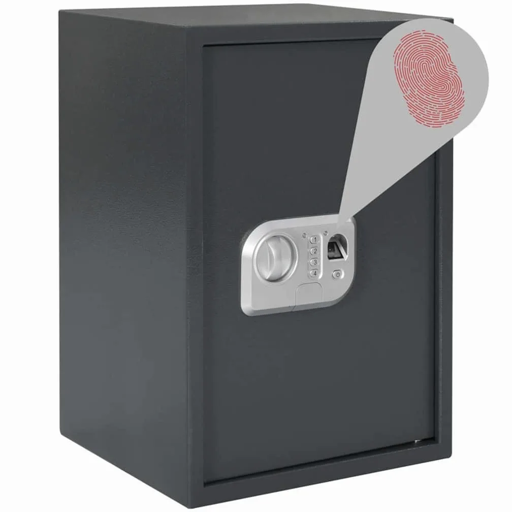 Cassaforte elettronica per mobili, 35 x 31 x 50 cm, in acciaio, con serratura a combinazione, cassaforte digitale per documenti per ufficio e casa, grigio scuro