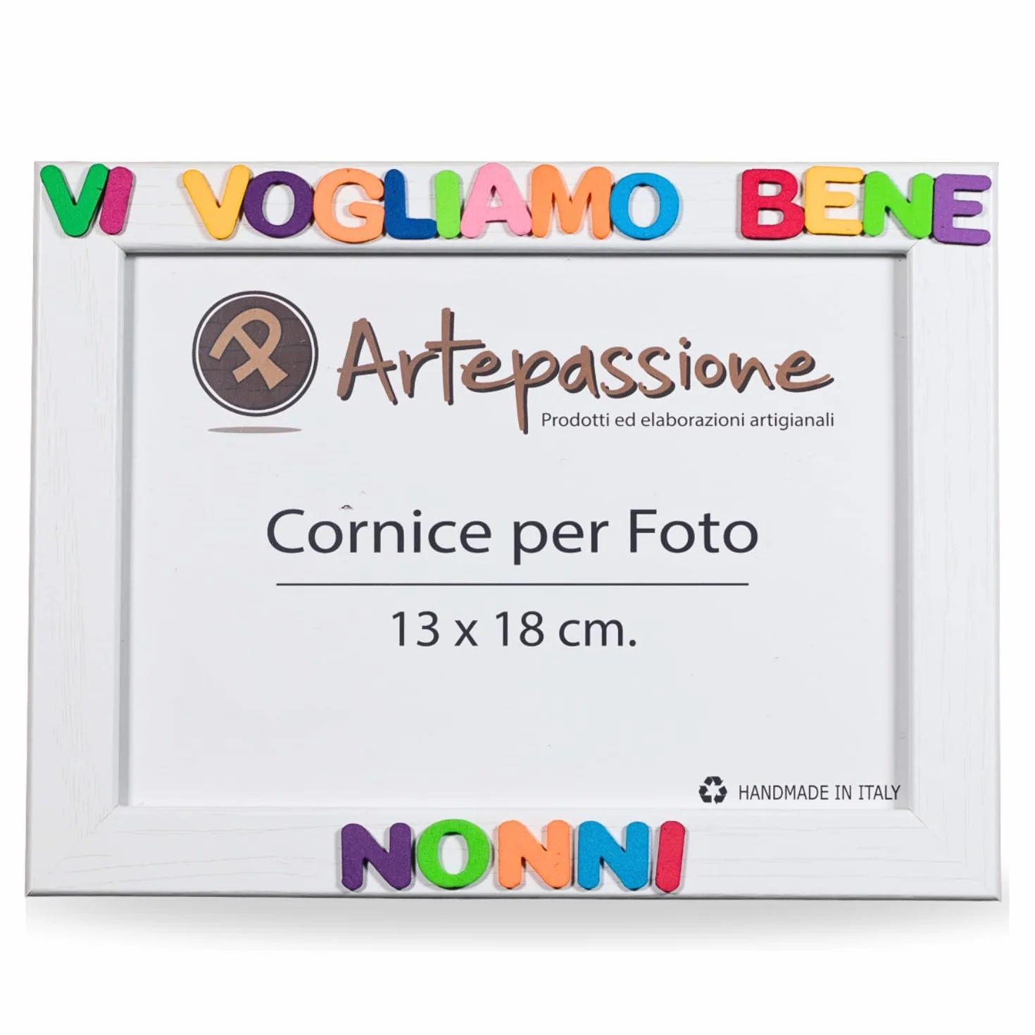 Regalo Nonni Cornice Foto 13x18 Bianca Legno Scritta Vi Vogliamo Bene Nonni Idea Regalo Compleanno Portafoto Appoggiare Appendere