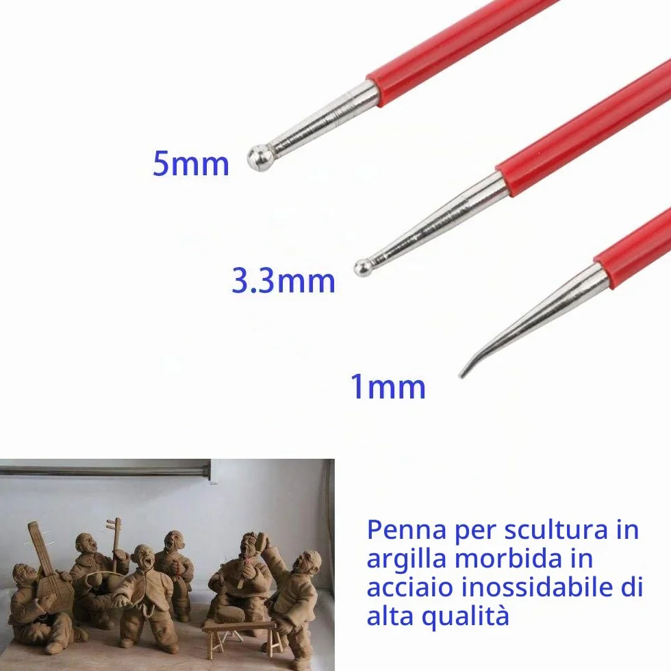 CESFONJER 3 Pezzi Argilla Scultura Modellare Strumenti, Sfera di Metallo Stilo, DIY Mestiere Sculpting Painting Tools