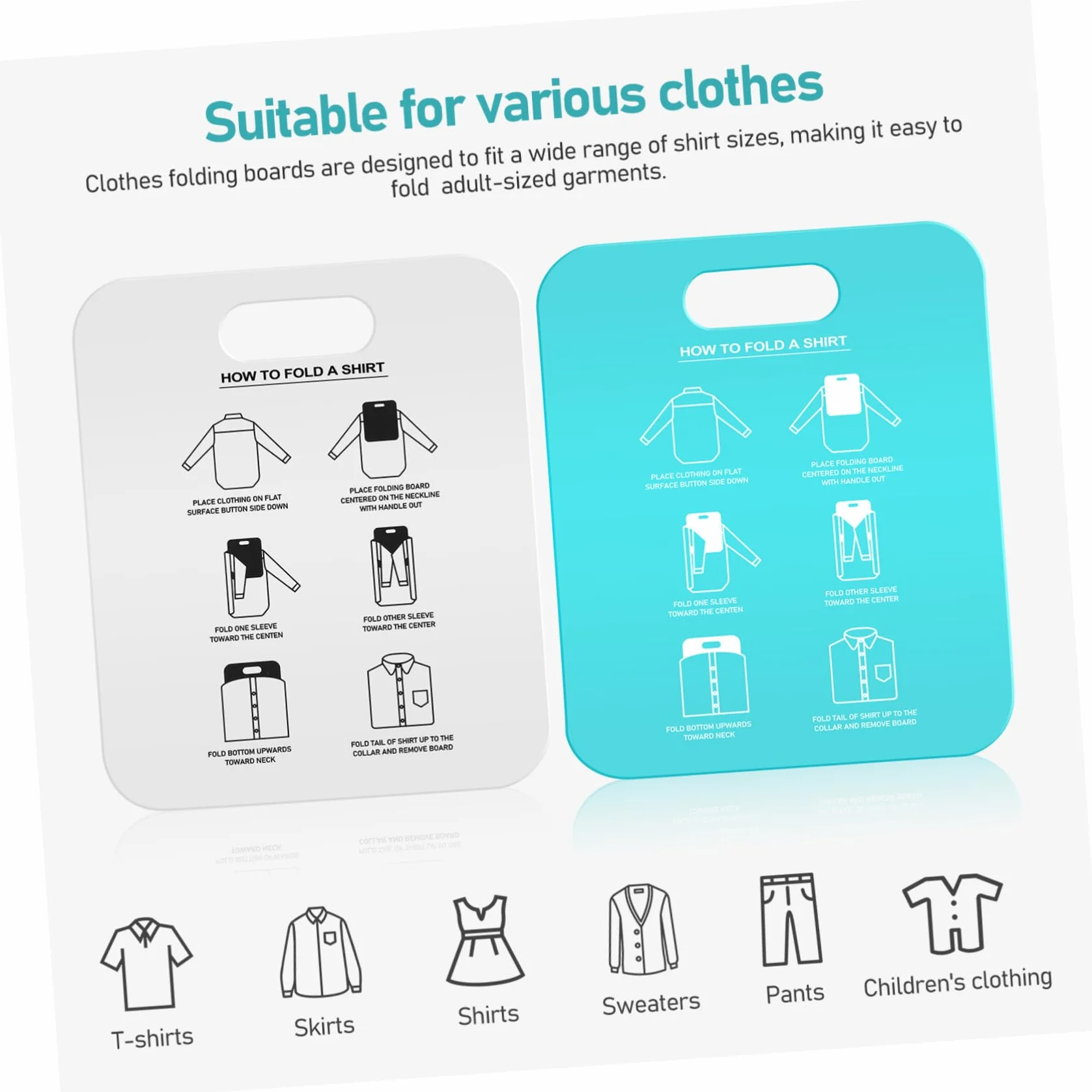 Cartella per Magliette e Tavole Pieghevoli per Abbigliamento Adulto, Set da 2 Pezzi, Design Pratico per Piegatura Uniforme, Portatile e Facile da Usare, per Organizzare Guardaroba