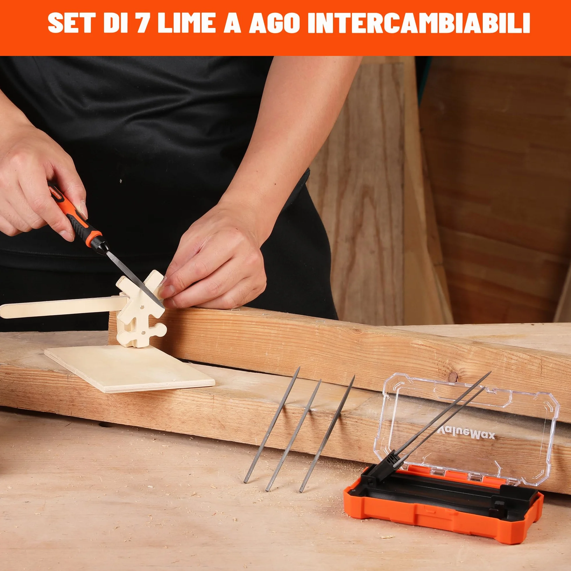 ValueMax Set Lime per Metallo da 7 Pezzi, Tondo, Mezzotondo, Triangolare, Quadrato, Piatto, Piattoe Appuntito, Mini Lima in Metallo per Limare Metallo, Legno, Plastic
