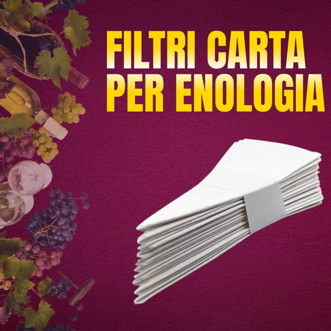 Filtro Carta per Enologia ∅40 cm 205 Micron Set da 6 Pezzi - Filtri per Vino, Liquori e Bevande Alcoliche