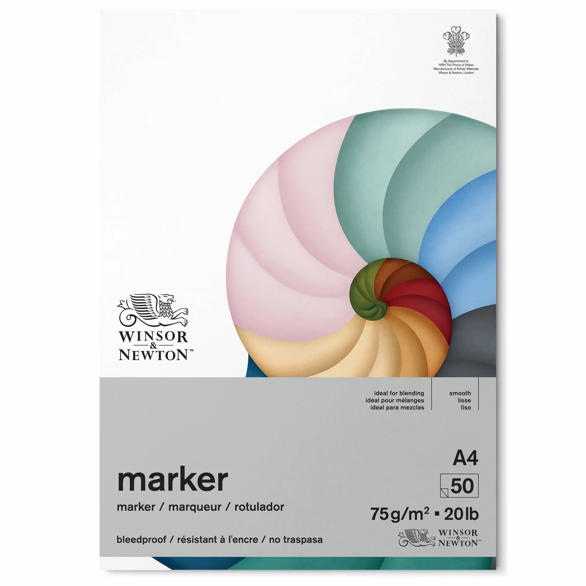Winsor & Newton Carta Bleedproof per Marker 75 g - A4-50 Fogli