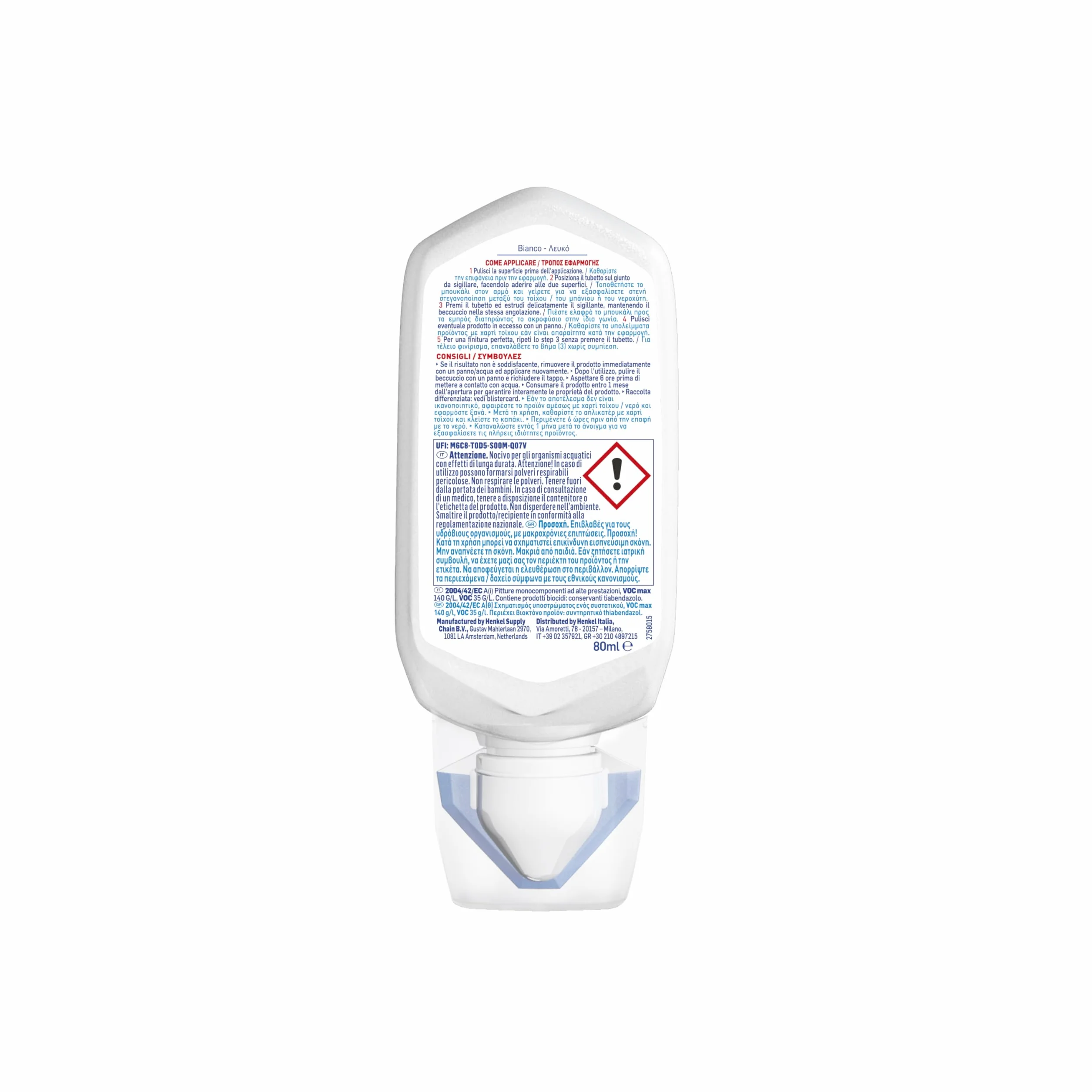 Pattex RE-NEW Bianco, Sigillante bagno e cucina per rinnovo fughe, Silicone sigillante bianco per rinnovare le fughe ed eliminare la muffa, applicazione facile, 1x80ml