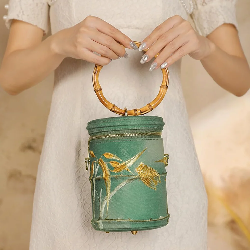 Beebeecraft 4 pz Borsa con Manici in bambù Imitazione per Donna Manici Rotondi in Legno da 13cm Anello di Ricambio per Borsa da Spiaggia Estiva Fatta A Mano Fai da Te Forniture per La Fabbricazione
