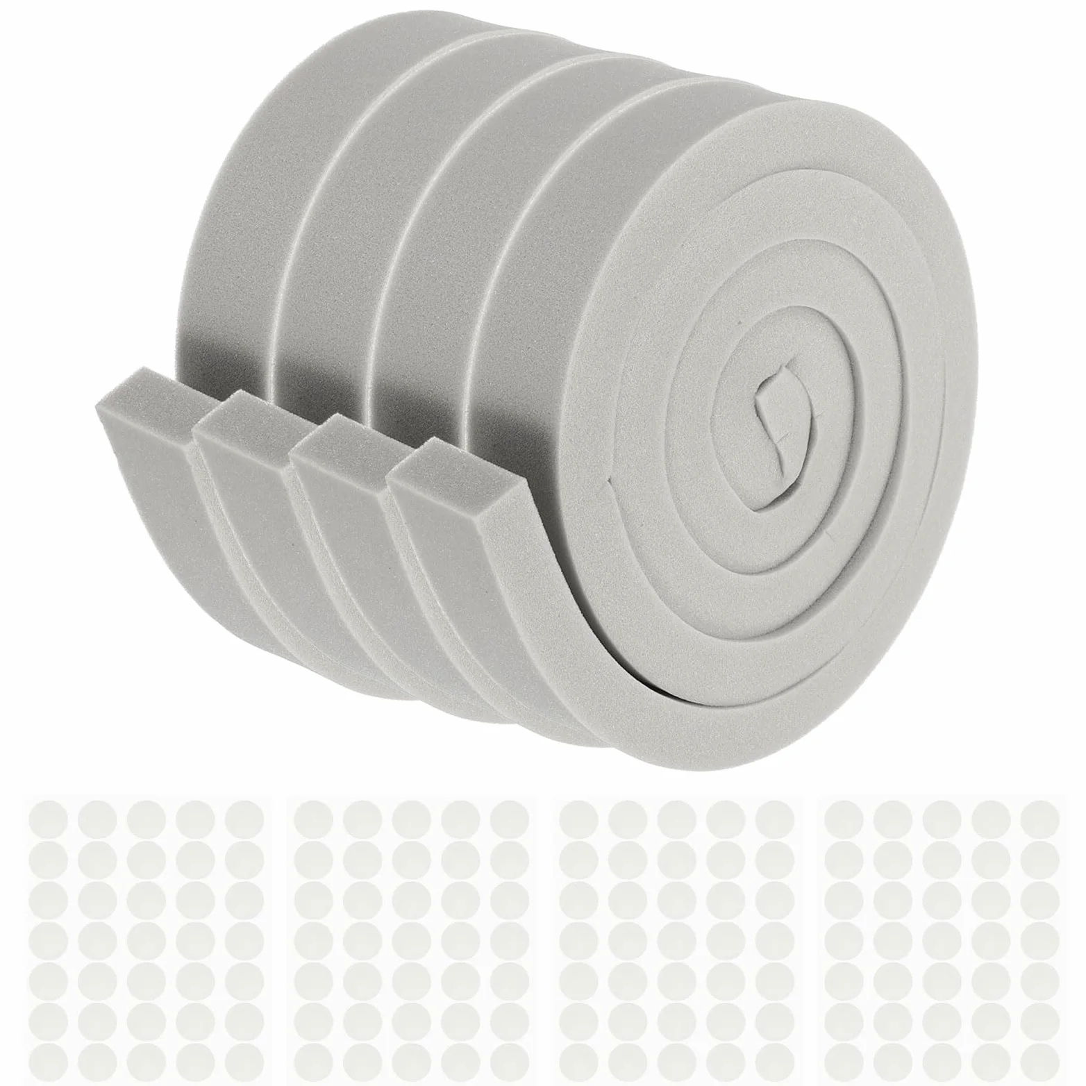 PATIKIL 4 Rotoli Di Nastro Isolante Per Condizionatore D'Aria, 2 M X 5 Cm X 2,5 Cm Nastro Di Tenuta Isolante Per Condizionatore, Porta, Finestra, Grigio Con Punti Di Colla Non Adesivo