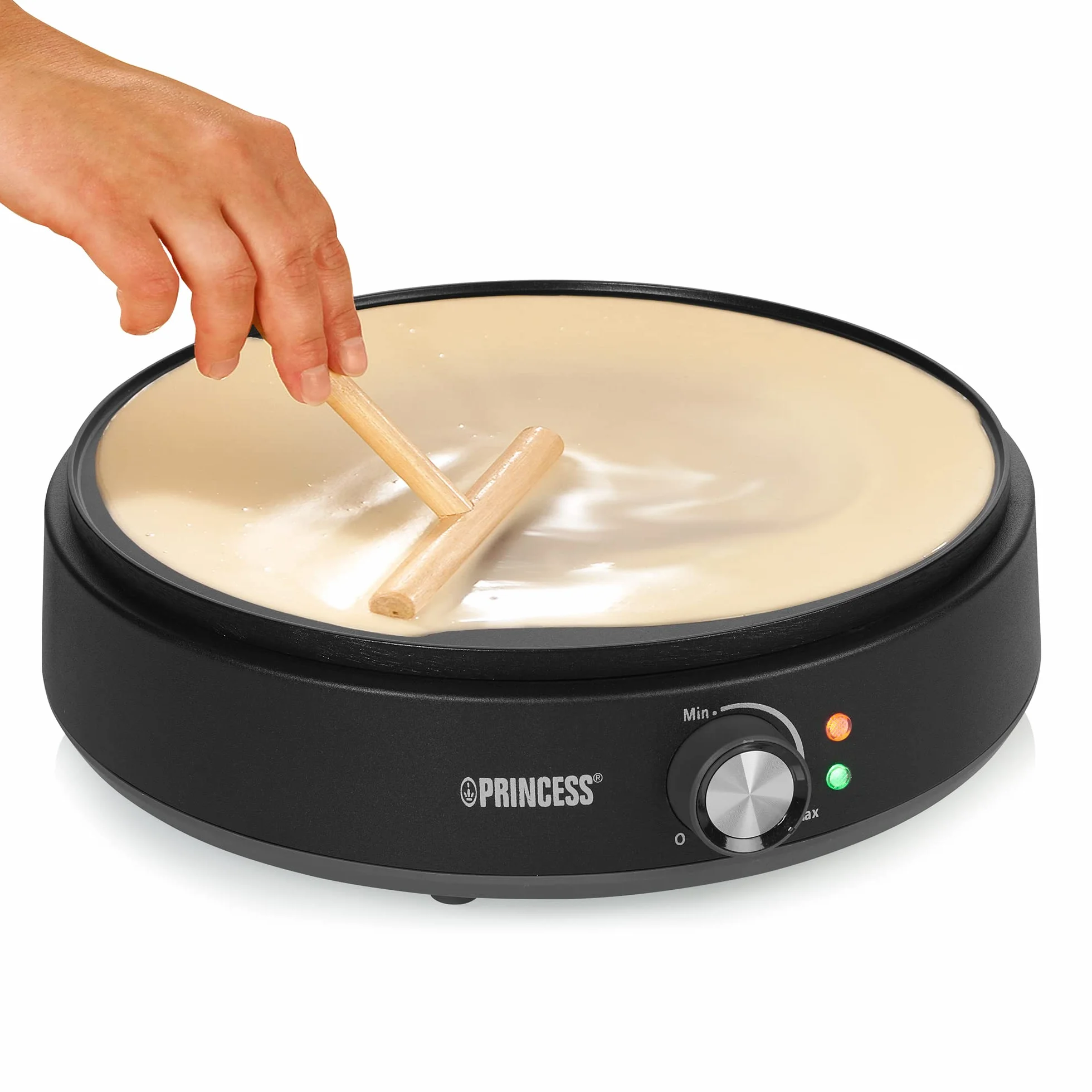 Princess 492235 - Crêpe Deluxe, superficie di cottura ø 30 cm, termostato regolabile, rivestimento antiaderente, 1200 W
