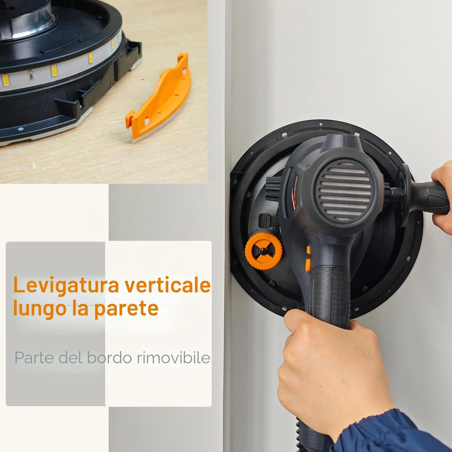 MAXXT Levigatrice per cartongesso 810 W smerigliatrice elettrica 1500-2800 giri/min velocità variabile 8 pezzi