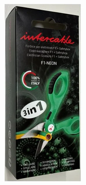 NOVITA' 2026 INTERCABLE FORBICE PROFESSIONALE DA ELETTRICISTA F1 16020 SERIE LIMITATA NEON