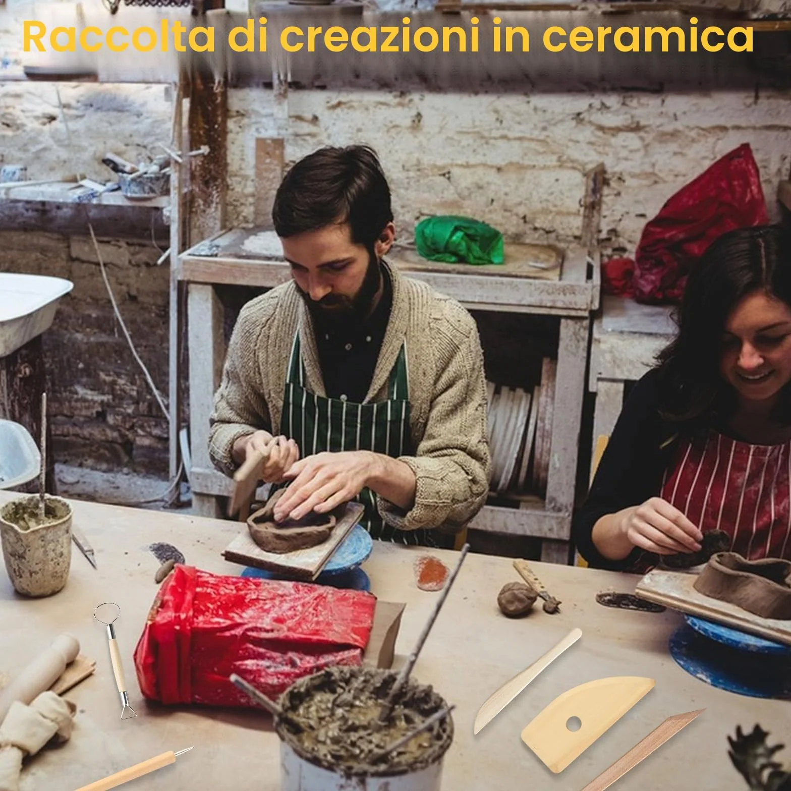 Set di utensili per modellare l'argilla, set di strumenti per modellare, strumenti per modellare la pasta, set di strumenti per scolpire, set di utensili per ceramica, strumenti per argilla, set di