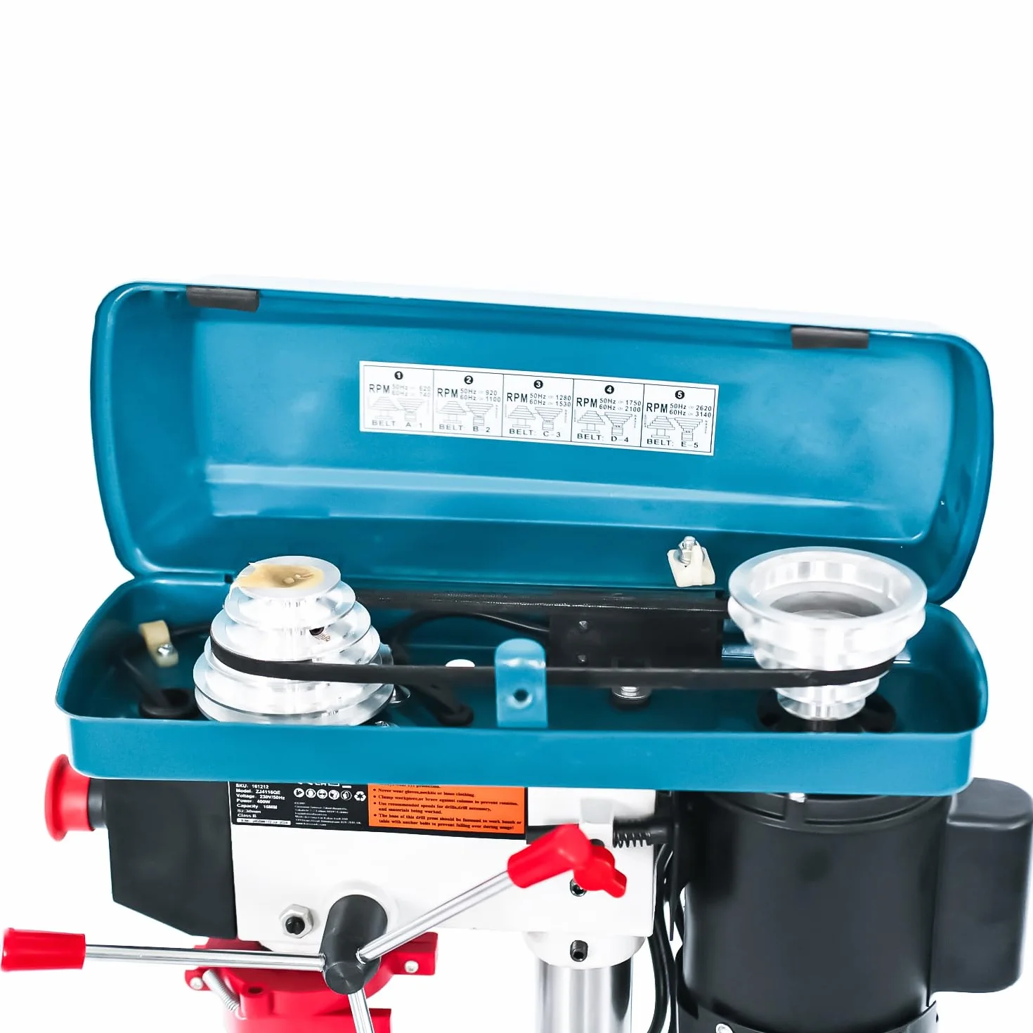 KATSU Tools Trapano a colonna da banco 400 W + mandrino da 16 mm + interruttore elettronico a velocità variabile a 5 velocità + profondità di foratura massima di 50 mm + max 2620 giri/min + tavolo di