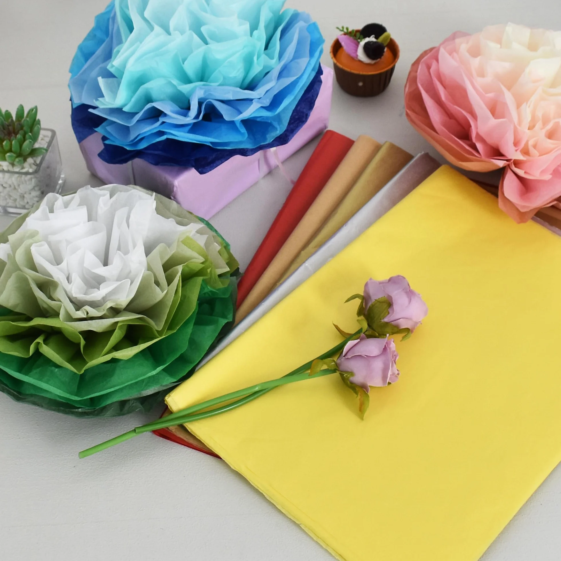 RIBBOOO 100 fogli di carta velina arancione, 50 cm x 30 cm, grande carta da regalo, per confezioni regalo, bouquet di fiori, fai da te, artigianato fatto a mano, tessuto artistico per compleanno