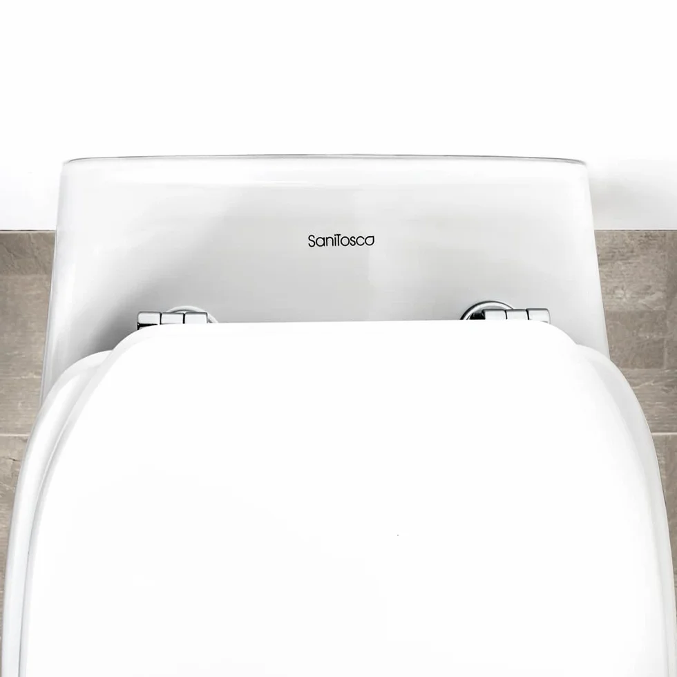 WC sospeso per disabili con apertura frontale, H. 37 cm, design ergonomico in ceramica bianca lucida