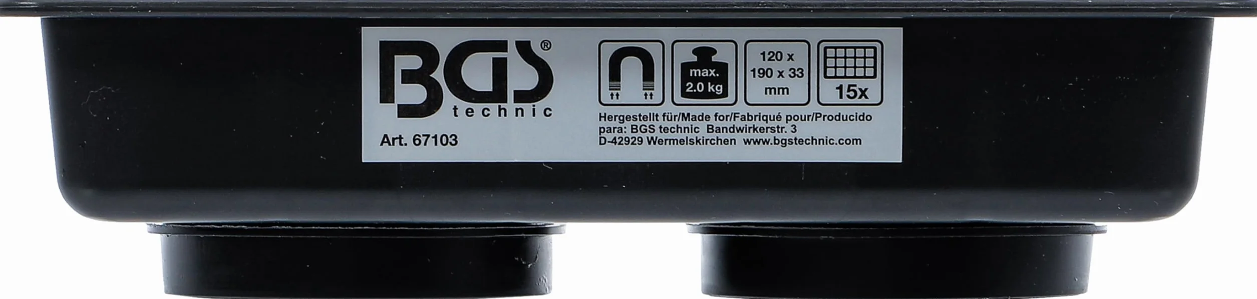 BGS 67103 | Vaschetta magnetica | 15 scomparti | 120 x 190 mm