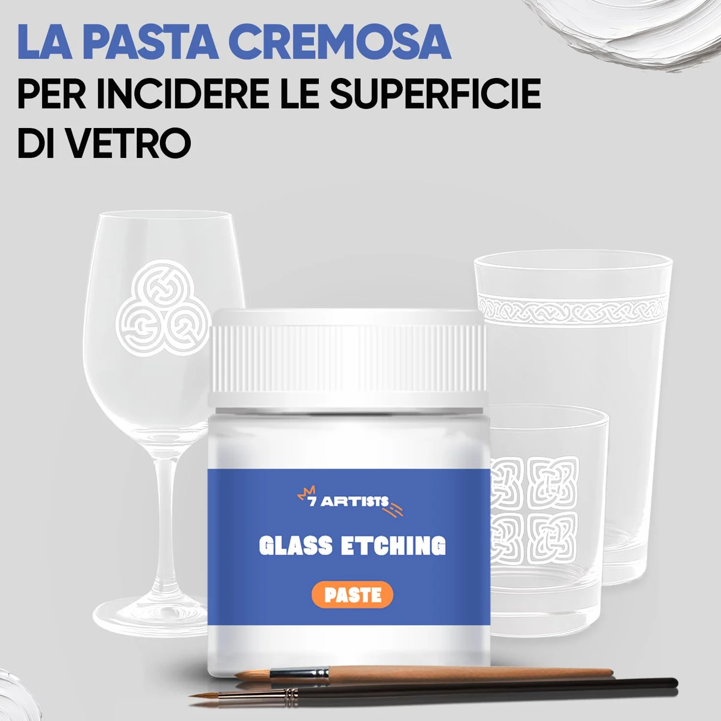 Pasta Acidificante per Vetro 50 ml (130 g) – Crema Acidante per Satinare, Decorare e Incidere | Etching Cream Vetro per Effetto Frost | Paste Acidatura Vetri Artigianato Creativo