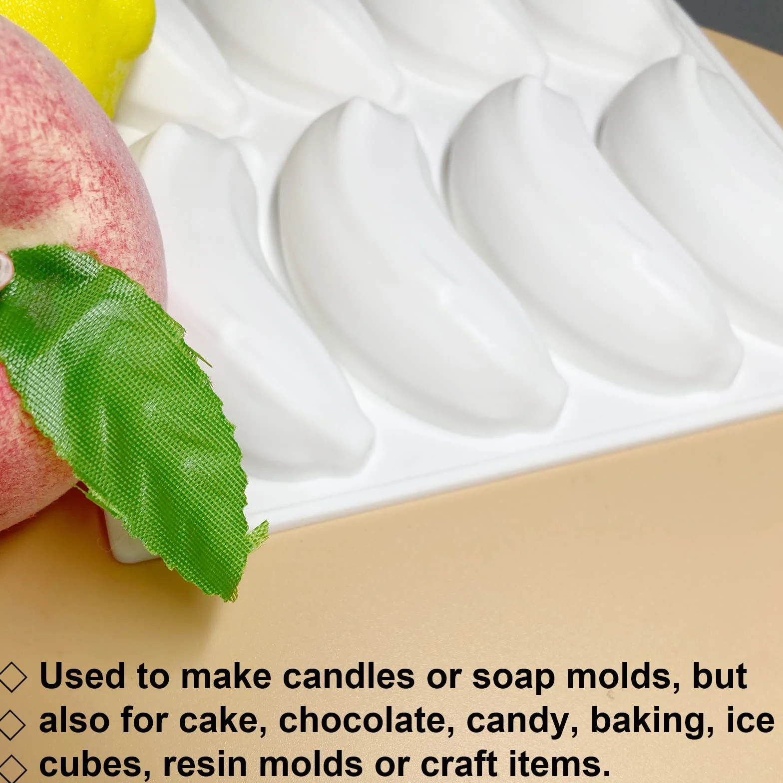 Banane Stampo cioccolato fondente Stampi per Sapone in Silicone Antiaderente Mousse di Stampo Riutilizzabili Stampi Torta Decorazione di Cottura per cioccolato, caramelle, cubetti di ghiaccio