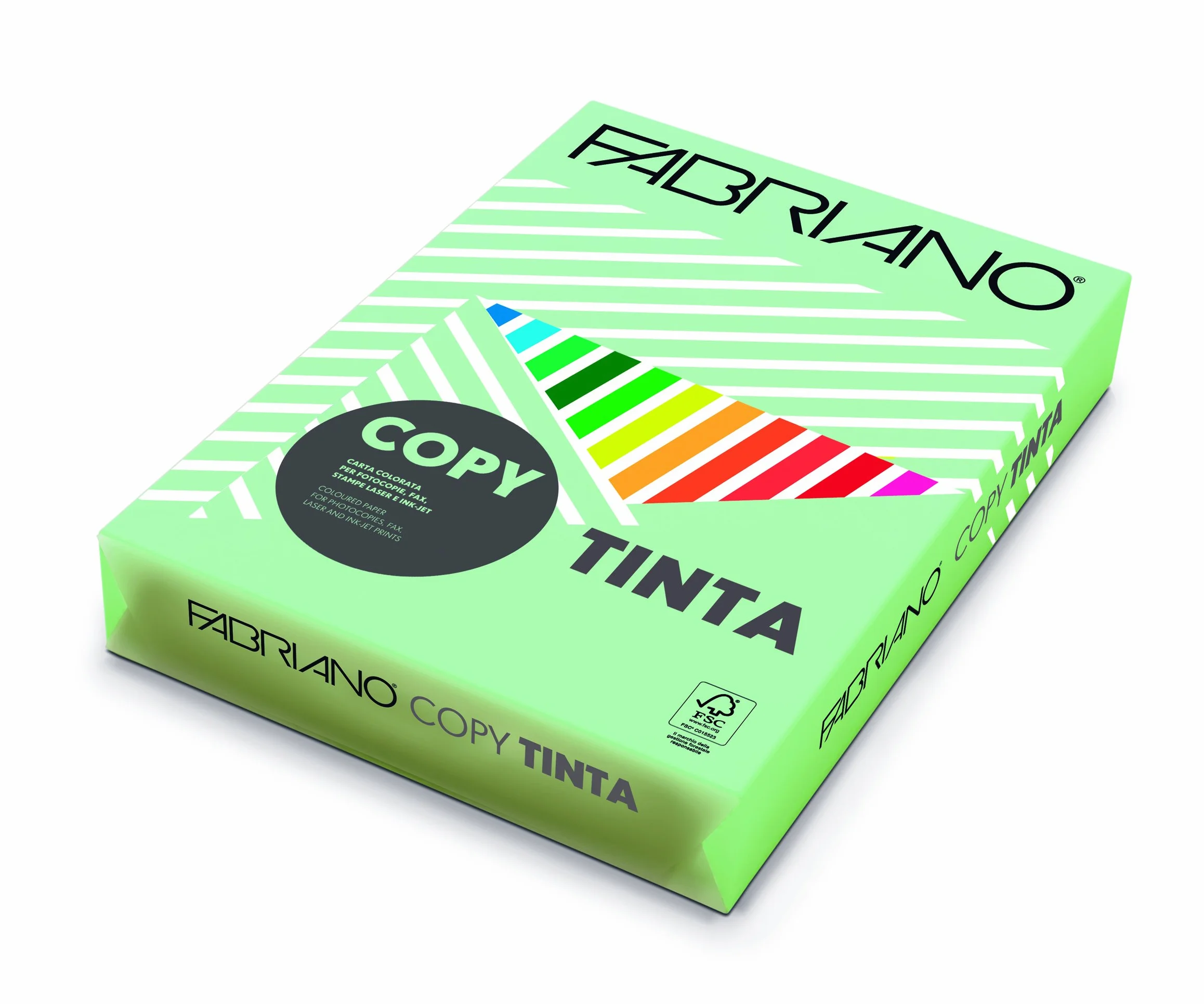 Fabriano Creative World of Crafts Ltd Risma di Carta Tinta 160 g/mq, Formato A4, Colorata, Colore Verde Chiaro