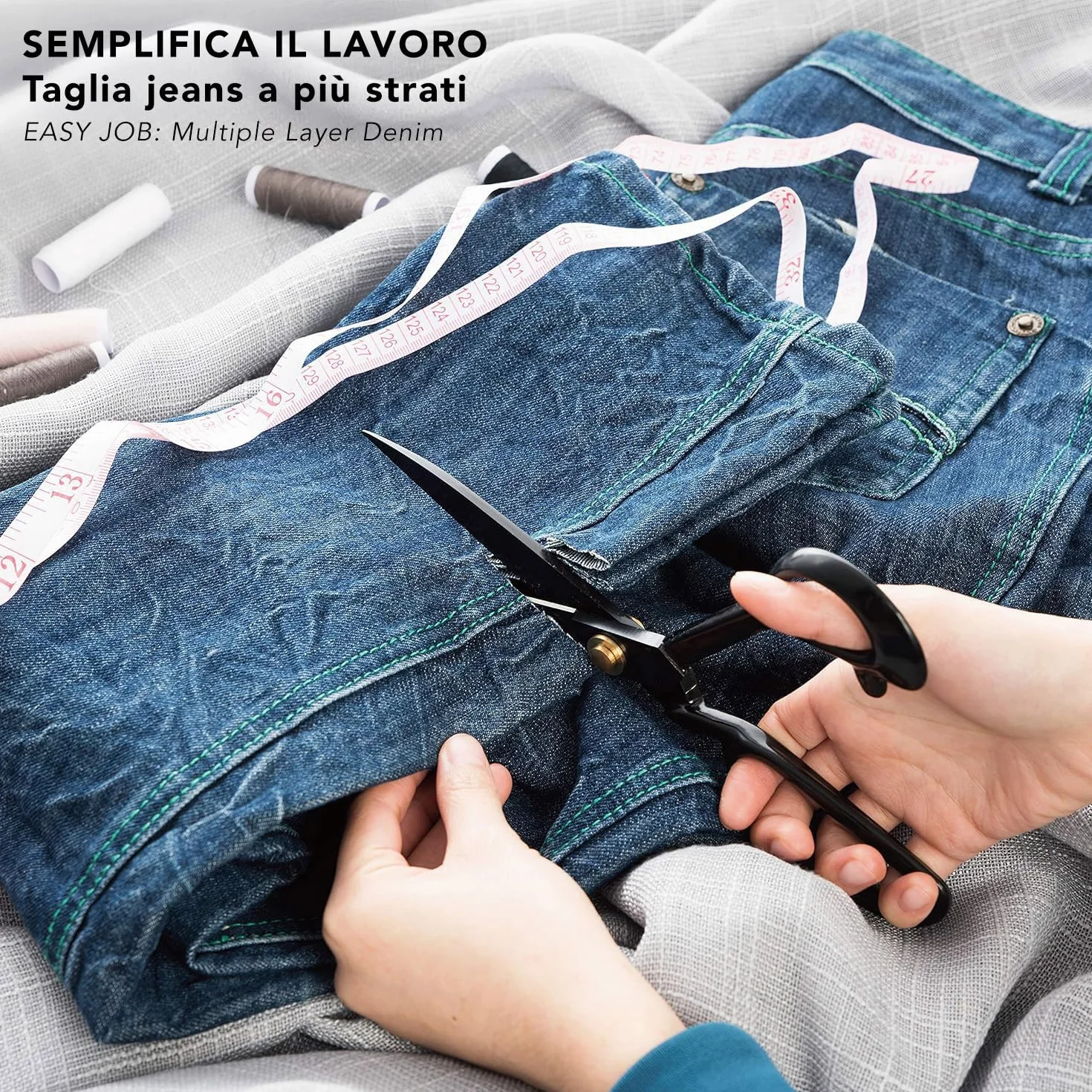 Forbici da Sarta 21 cm Acciaio al Manganese Lame - Forbice da Sarto per Taglio Tessuti