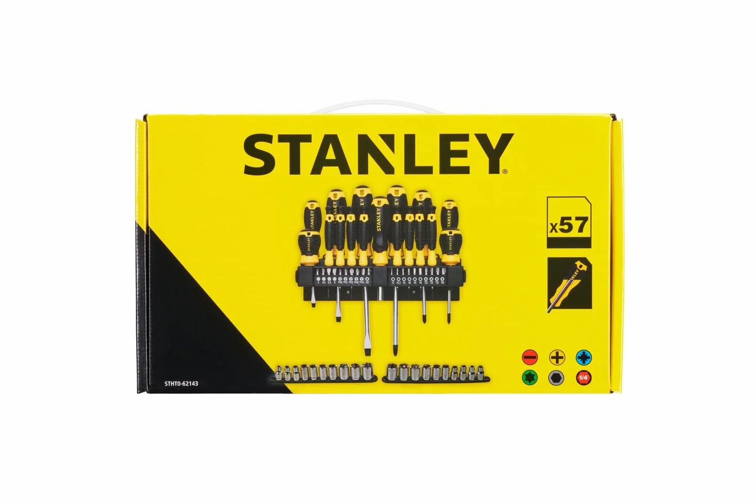 STANLEY STHT0-62143 Set 57 Pezzi Giraviti e Inserti e Chiavi a Bussola