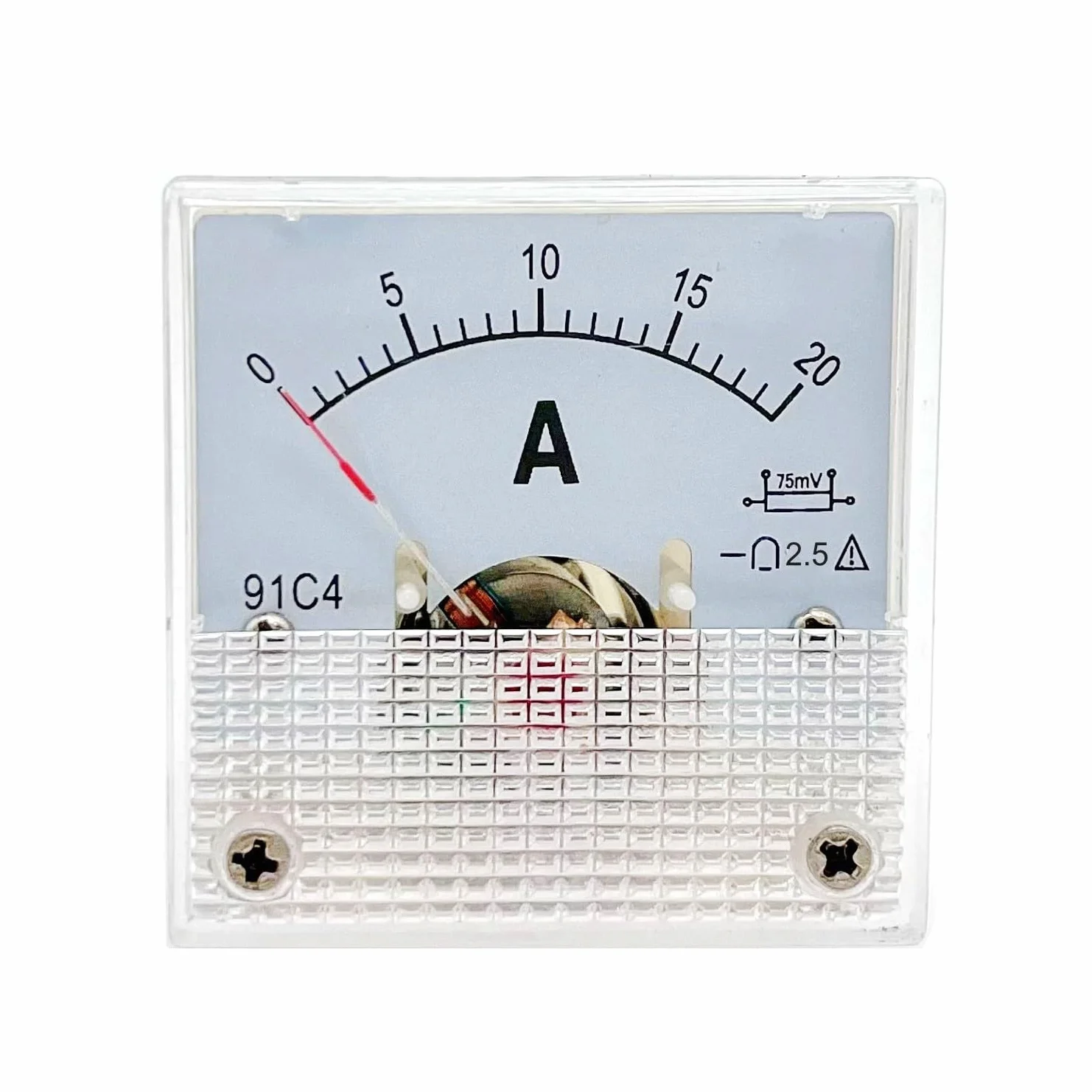 JZK Amperometro pannello 20A misuratore corrente analogico pannello dc 0-20a 75mv, 20 amp 91c4 dc amperometro puntatore corrente, misuratore ampere