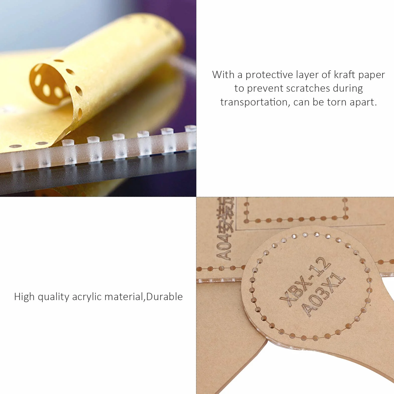 Modello Acrilico Stampo Modello Artigianale in Pelle di per Borsa a Tracolla, Borsa a Tracolla Creazione di Forniture Fai-da-te con Modello Modello Trasparente per