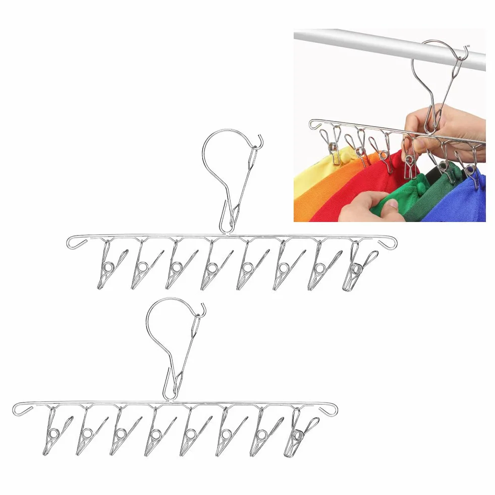 Organizer per Cappelli con 16 Clip, Porta Cappelli da Armadio, Salvaspazio per Cappelli Guanti Calzini