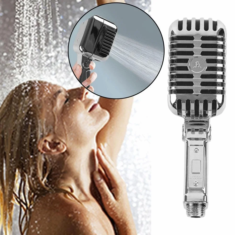 Retro Mic Soffione Doccia, A Forma Di Microfono Soffioni Doccia Accessori Da Bagno, Microfono Soffione Doccia, Soffioni Doccia A Pioggia Cant