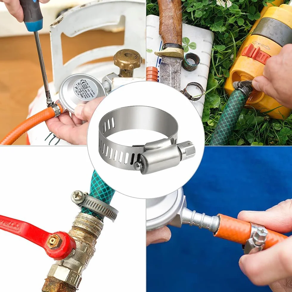 20 pezzi Fascette stringitubo in acciaio inox, 6-12mm morsetti per tubi a vite senza fine, morsetto per tubi, tubo del carburante, morsetto per tubazioni idrauliche, piscine, auto